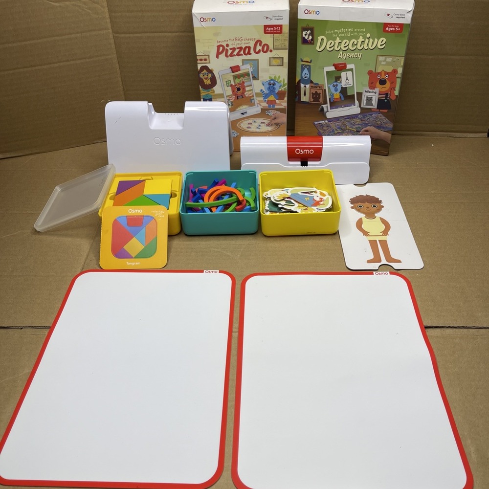 Osmo Learning Games Lot Base Pizza Co Detective Tangram Pad Accessories STEM